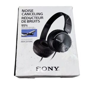 Sony MDR-ZX110NC Noise Canceling Headphones Wired Folding with Box Adapter